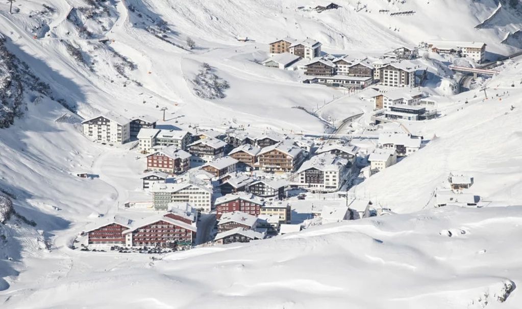 Lech Zurs Village in winter snow